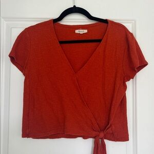 Madewell Burnt Orange V-Neck Top
